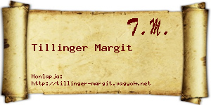 Tillinger Margit névjegykártya